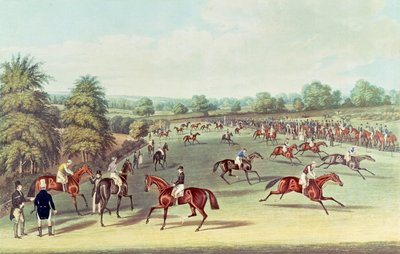 Epsom: preparándose para empezar, 1830 de James Pollard